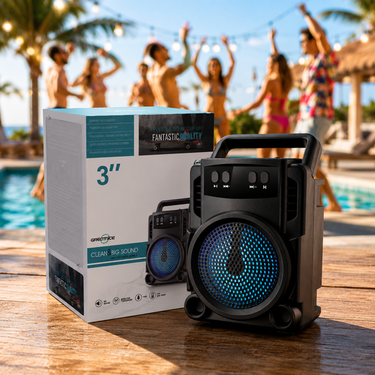 Pachet Relaxare de Vară – Hamac Multicolor + Boxă Bluetooth Portabilă GTS-1360
