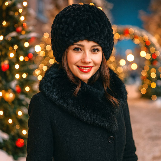 Caciula Premium Eleganta din Blanita Calduroasa de Iarna