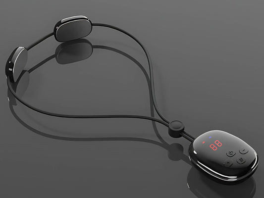 Electrostimulator Neck Massager USB – 15 trepte putere, 4 moduri încălzire, EMS