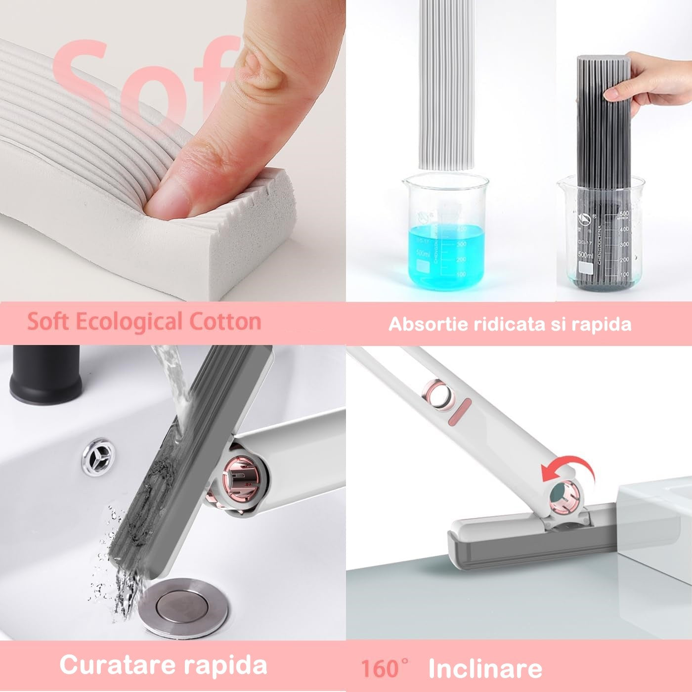 OFERTA 1+1 Mini Mop Versatil pentru Curățenie