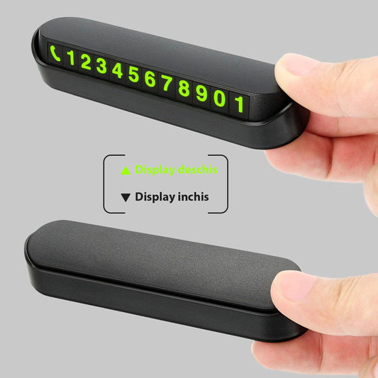 Suport numar telefon, afisaj parcare numar telefon/parcare temporara, Negru