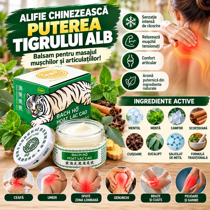 Pachet Antidurere 2 în 1 – 100 Plasturi cu Pelin + Alifie Chinezească Tigrul Alb 18,4g pentru Dureri Musculare, Reumatice, Articulare