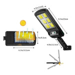 Set 5 Lămpi LED Solare 150W COB – 160 LED-uri, Senzor de Mișcare, Telecomandă, Rezistente la Apă IP65