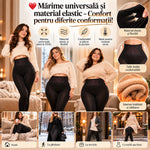 OFERTĂ 1+1 GRATIS – Colanți Termici Îmblăniți 1800D cu Burtieră și Efect Modelator, Mărime Universală până la XXXL