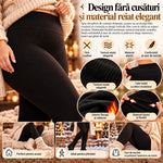 OFERTA 1+1 - Colanți Termici Îmblăniți 1800D, cu Textură Reiată, Fără Cusături și Interior Flaușat – Mărime Universală până la 6XL