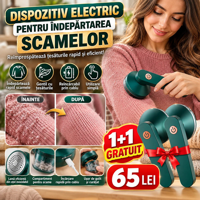 Oferta 1+1 GRATUIT – Dispozitiv Electric pentru Îndepărtarea Scamelor