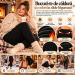 OFERTA 1+1 - Colanți Termici Îmblăniți 1800D, cu Textură Reiată, Fără Cusături și Interior Flaușat – Mărime Universală până la 6XL