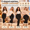 OFERTA 1+1 - Colanți Termici Îmblăniți 1800D, cu Textură Reiată, Fără Cusături și Interior Flaușat – Mărime Universală până la 6XL