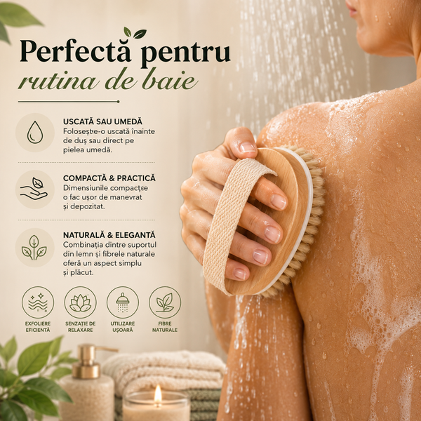 Perie corporală din păr natural