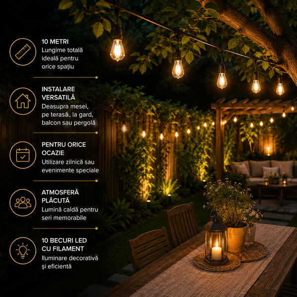 Lumini String Patio Vesele