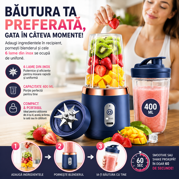 BlendBuddy Mini Blender Portabil Pentru Călătorii