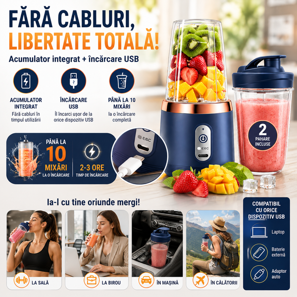 BlendBuddy Mini Blender Portabil Pentru Călătorii