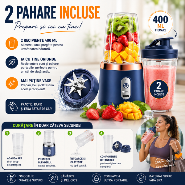 BlendBuddy Mini Blender Portabil Pentru Călătorii