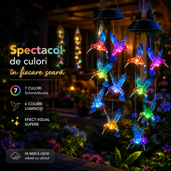 Clopoței Solari Colorați Colibri
