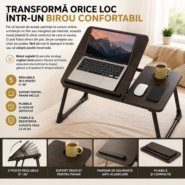 Masă pliabilă laptop confort