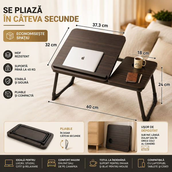 Masă pliabilă laptop confort