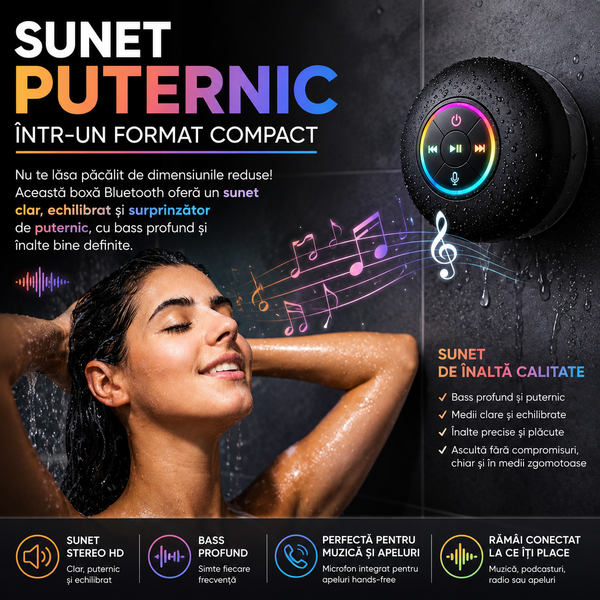 Boxă Bluetooth cu ventuză