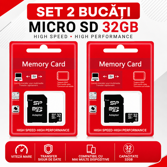 Set 2 Carduri Memorie MicroSD 32GB