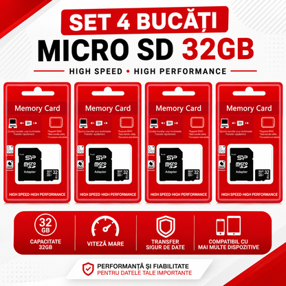 Set 4 Carduri Memorie MicroSD 32GB