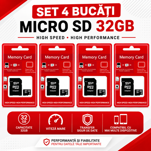 Set 4 Carduri Memorie MicroSD 32GB