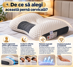 Pernă Ortopedică Cervicală Ergonomică – Suport pentru Gât și Coloană, Confort Sporit în Timpul Somnului, 65x40 cm