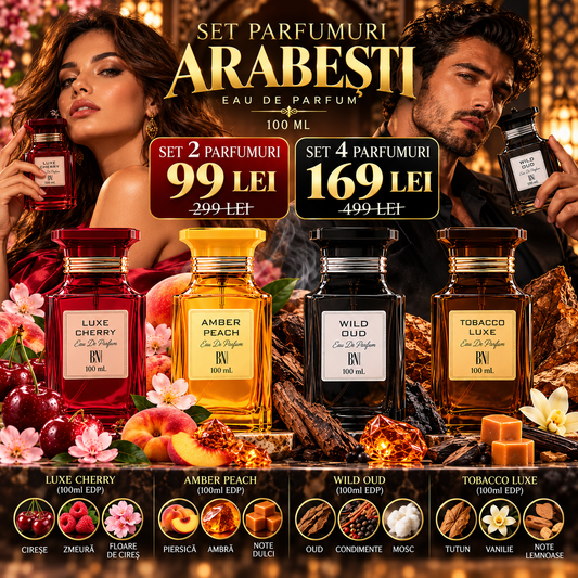 Set Parfumuri Arăbești Premium – 2 sau 4 Parfumuri Damă & Bărbați, 100 ml