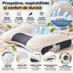 Pernă Ortopedică Cervicală Ergonomică – Suport pentru Gât și Coloană, Confort Sporit în Timpul Somnului, 65x40 cm