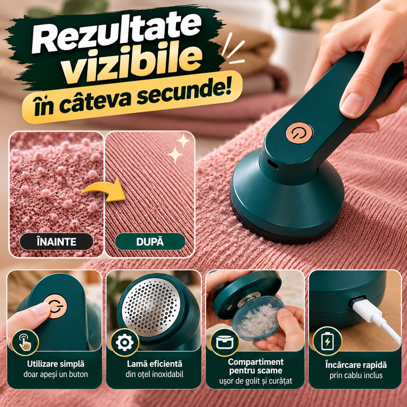 Oferta 1+1 GRATUIT – Dispozitiv Electric pentru Îndepărtarea Scamelor