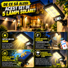 Set 5 Lămpi LED Solare 150W COB – 160 LED-uri, Senzor de Mișcare, Telecomandă, Rezistente la Apă IP65