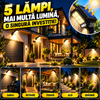 Set 5 Lămpi LED Solare 150W COB – 160 LED-uri, Senzor de Mișcare, Telecomandă, Rezistente la Apă IP65