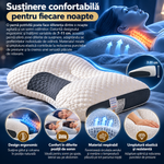Pernă Ortopedică Cervicală Ergonomică – Suport pentru Gât și Coloană, Confort Sporit în Timpul Somnului, 65x40 cm