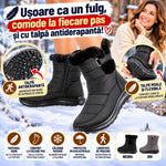 Ghete Damă Termice Îmblănite Toamnă-Iarnă – Închidere Dublă cu Fermoar și Arici, Impermeabile, Talpă Antiderapantă