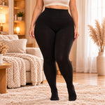 OFERTA 1+1 - Colanți Termici Îmblăniți 1800D, cu Textură Reiată, Fără Cusături și Interior Flaușat – Mărime Universală până la 6XL