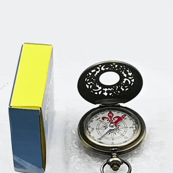 Busolă Vintage din Aliaj de Zinc – Design Retro Stil Ceas de Buzunar 55x46x13mm