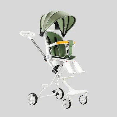 Cărucior 2in1 Compact și Elegant cu Rotație 360° și Parasolar Reglabil