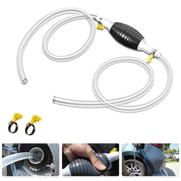 Ofertă 1+1 – Pompă manuală tip sifon pentru transfer lichide, cu furtun 2 m