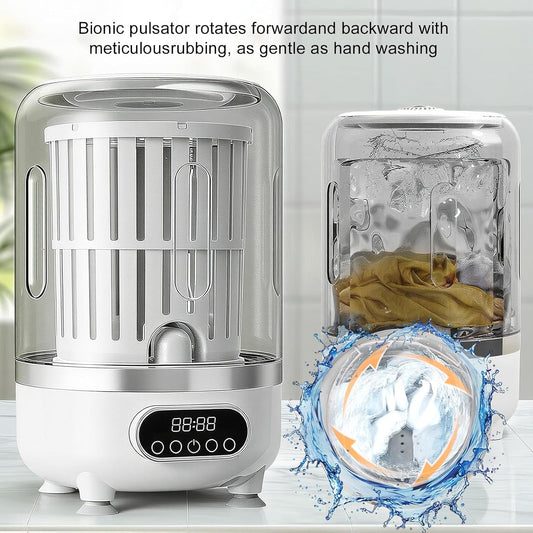 Mini Mașină de Spălat Portabilă 3L cu Stoarcere – Compactă, Wireless și Ideală pentru Lenjerie & Șosete