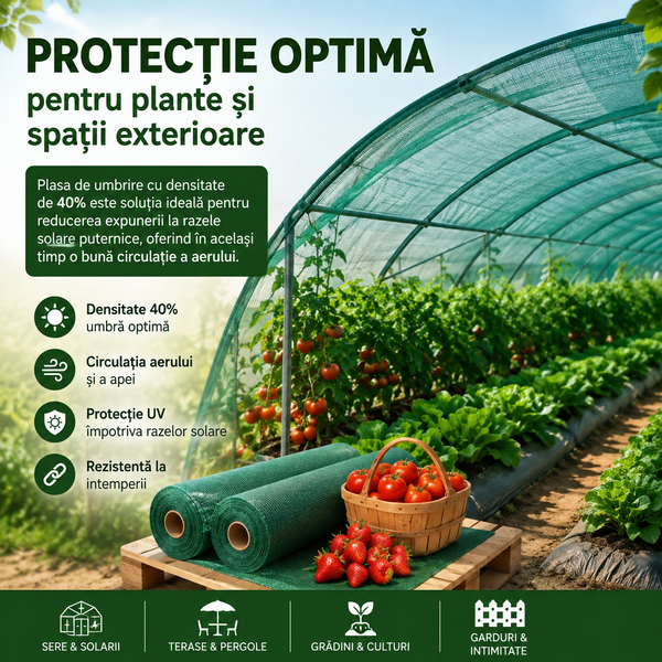 Plasă Umbrire Verde Rezistentă