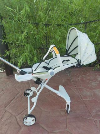 Cărucior 2in1 Compact și Elegant cu Rotație 360° și Parasolar Reglabil