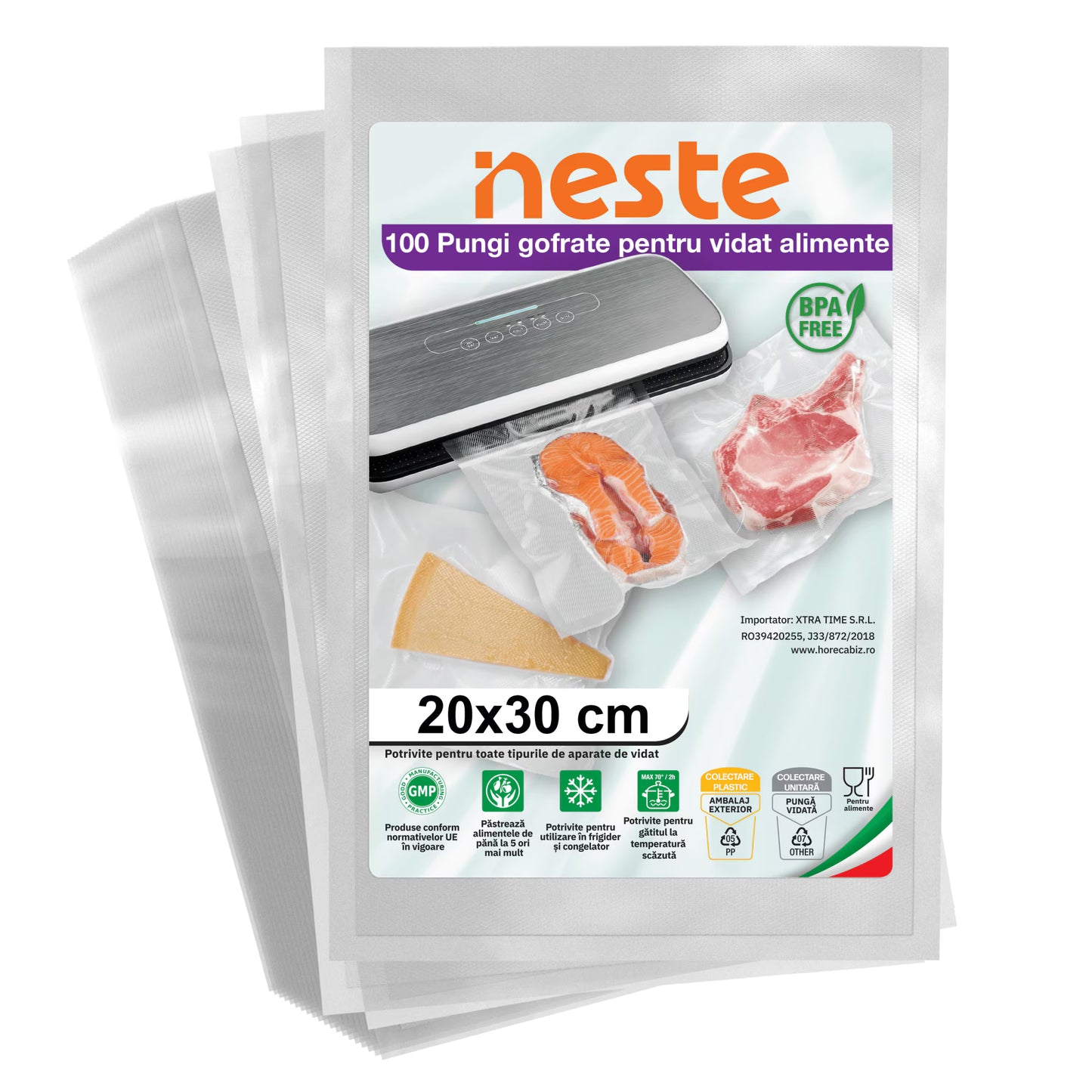 Set 100 Pungi Pentru Aparatul de Vidat 30x20 cm